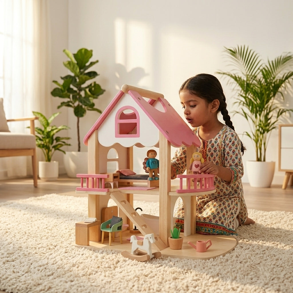 Wooden Doll House | Ages 3–7 | Pretend & Play Set