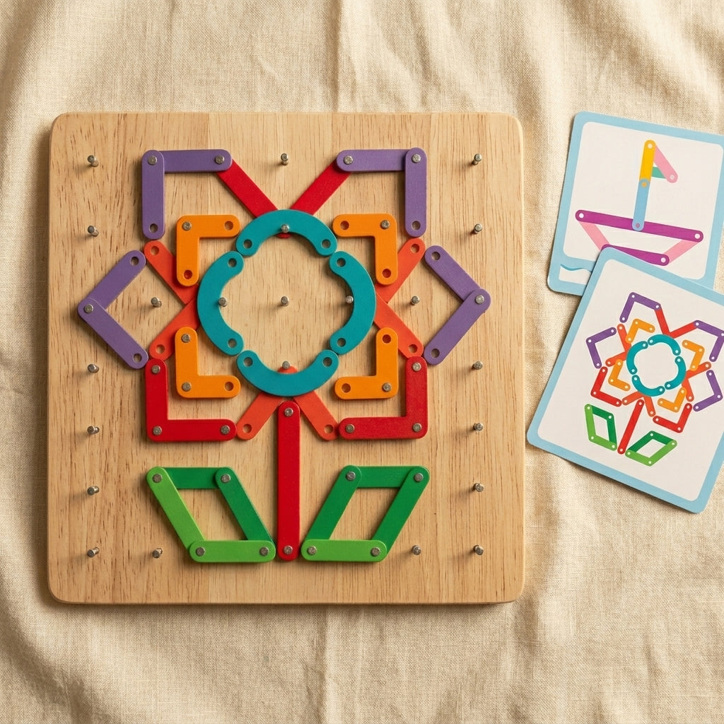 Wooden Nailboard Jigsaw Puzzle | Ages 6–8 | Shape & Pattern Building