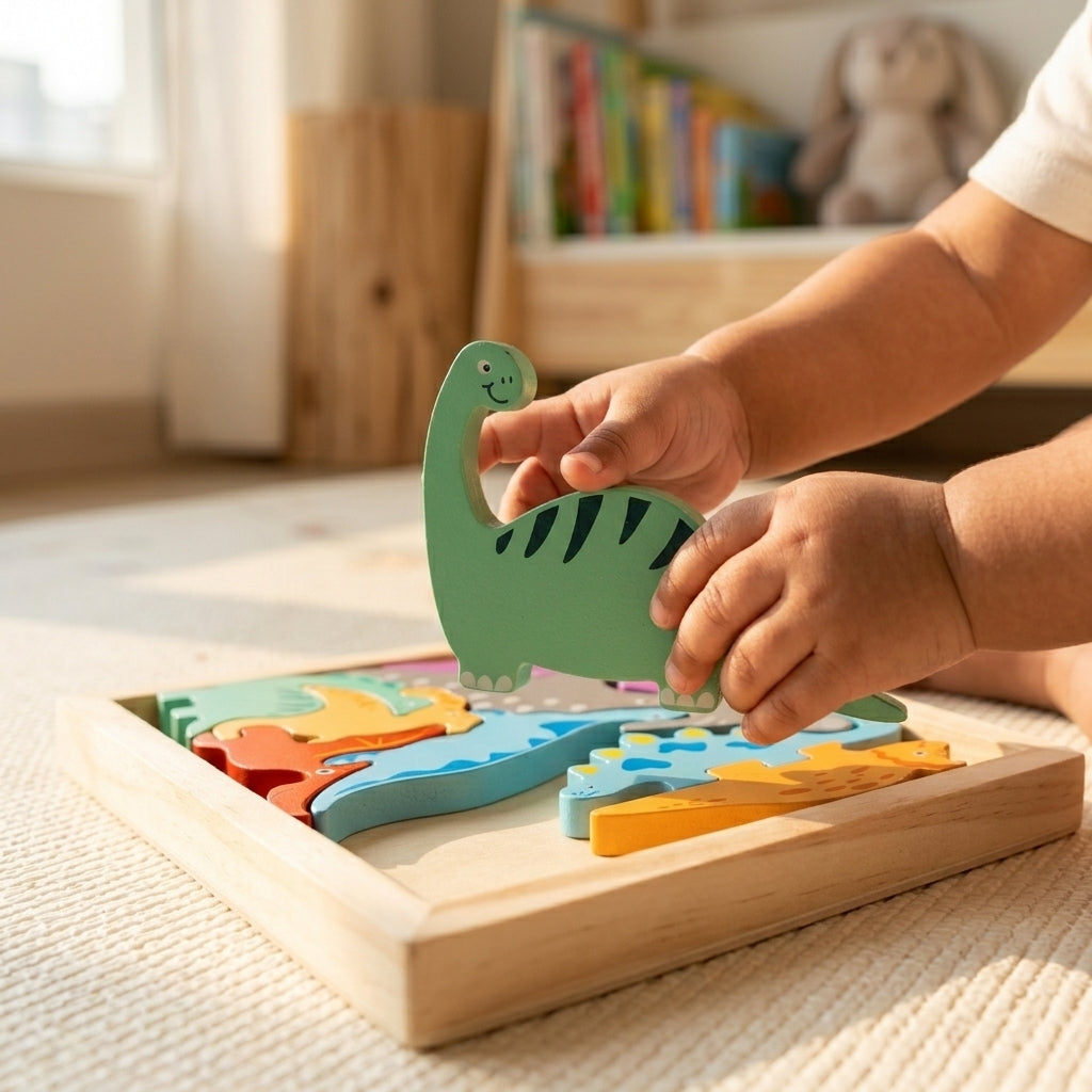 Wooden Stacking Tray — Dinosaurs | Ages 6m–2 | Series 1