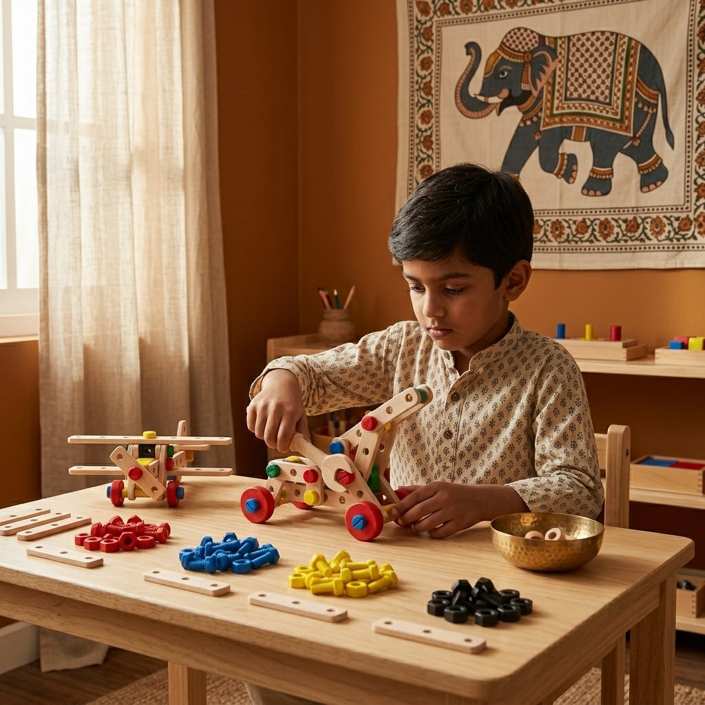 Wooden Nut & Bolt Construction Set | Ages 6-12