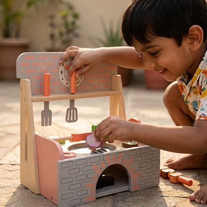 Wooden Barbecue Grill Playset | Ages 3-8 | Pretend & Play