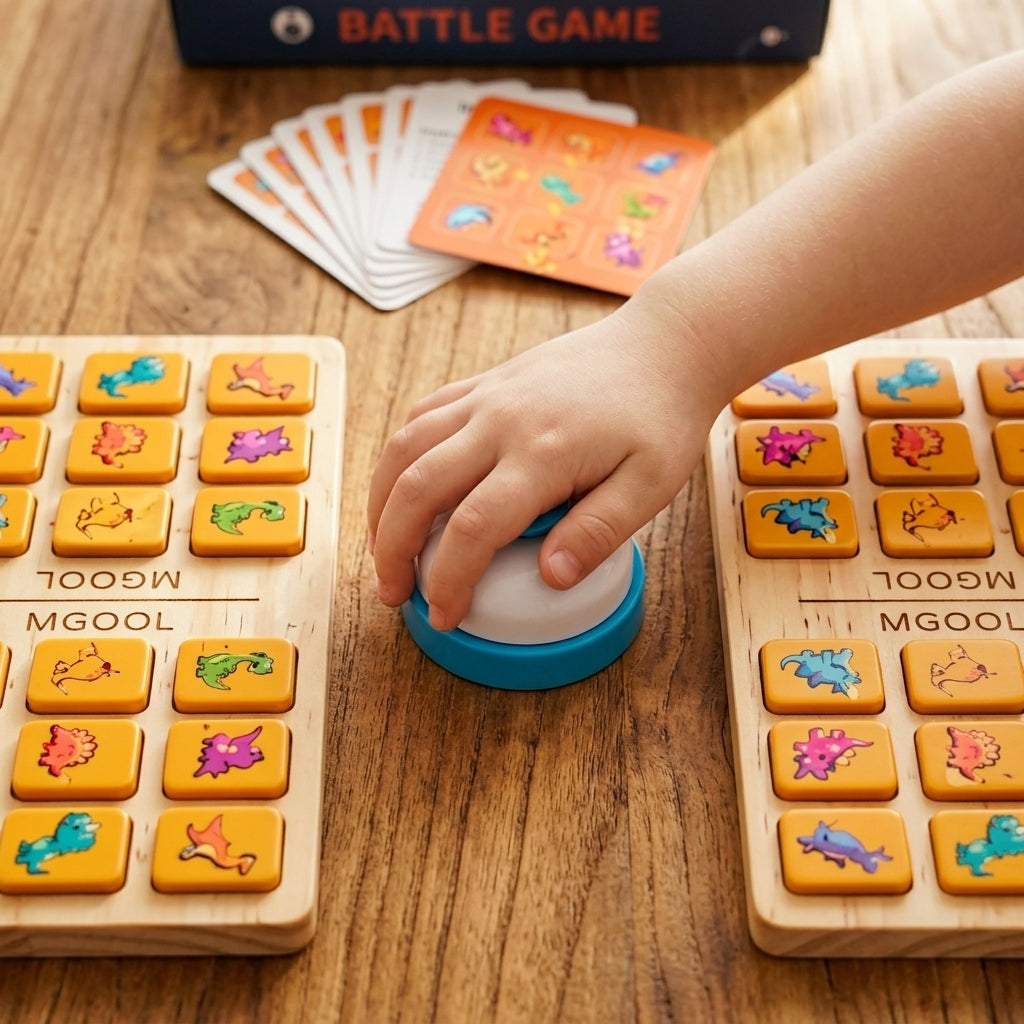 Wooden Battle Game | Ages 3–8 | Memory & Strategy Board Game