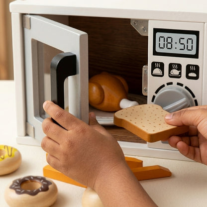 Wooden Microwave Oven Play Set | Ages 3–7 | Pretend & Play