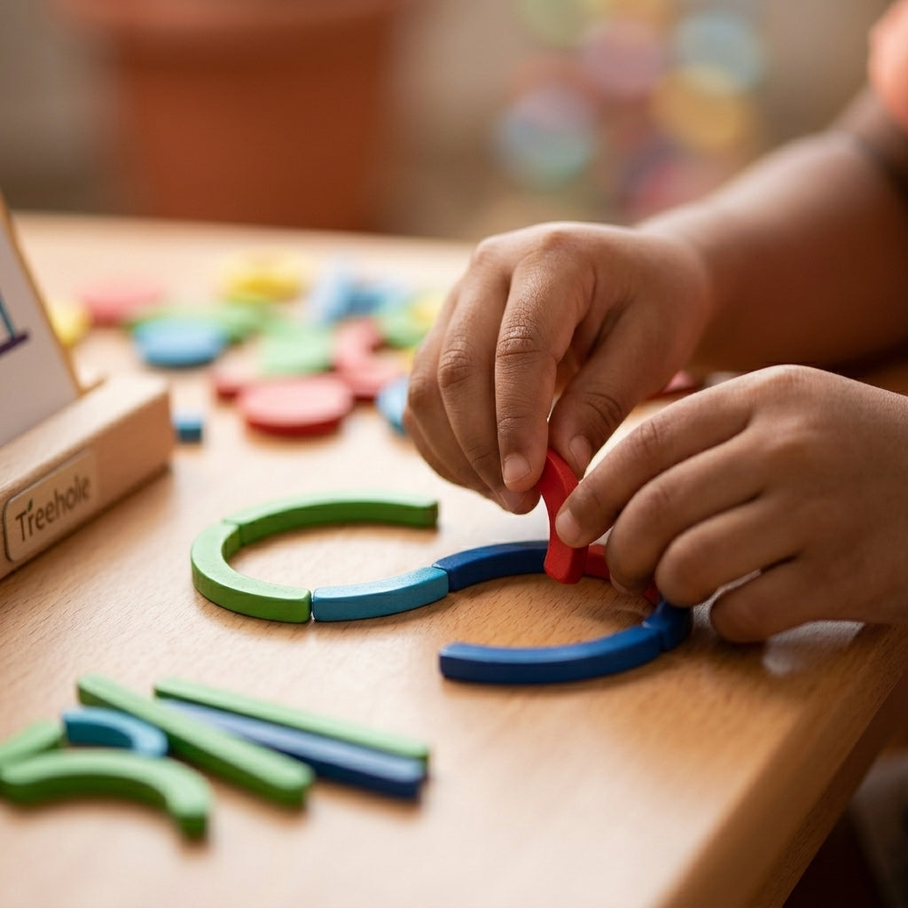 Wooden Sticks and Rings Set | 120 Pieces | Ages 3-5