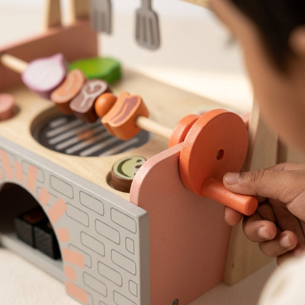 Wooden Barbecue Grill Playset | Ages 3-8 | Pretend & Play