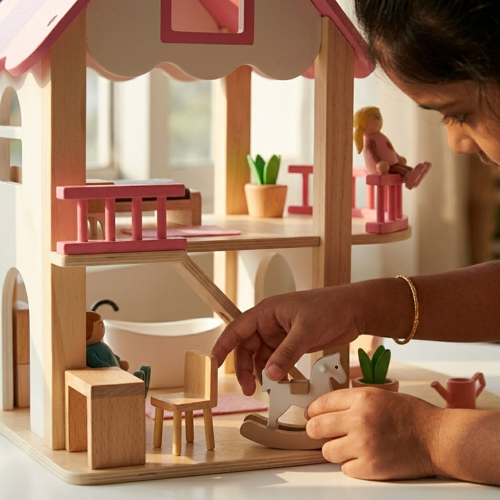 Wooden Doll House | Ages 3–7 | Pretend & Play Set