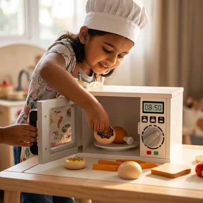 Wooden Microwave Oven Play Set | Ages 3–7 | Pretend & Play