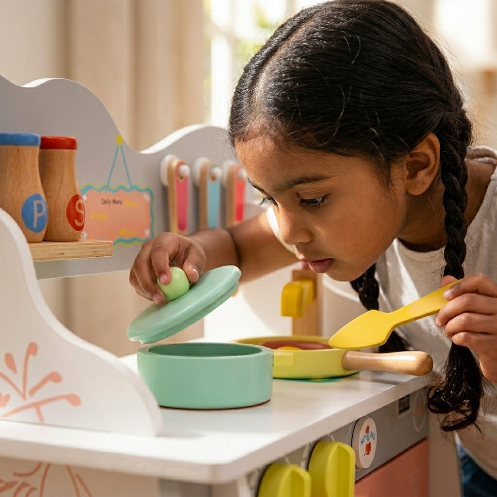 Wooden Color Kitchen Playset | Ages 3-8 | Pretend & Play