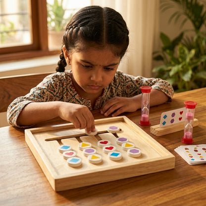 Wooden Four Colour Match Game | Ages 3–6 | Logic & Colour Sorting