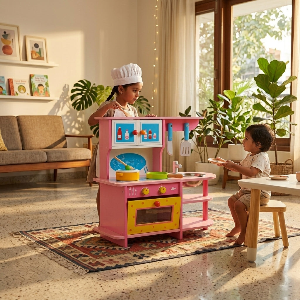 Wooden Play Kitchen Set | Ages 3–7 | Pretend & Play