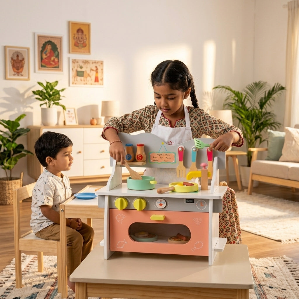 Wooden Color Kitchen Playset | Ages 3-8 | Pretend & Play