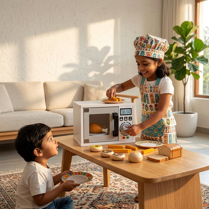 Wooden Microwave Oven Play Set | Ages 3–7 | Pretend & Play