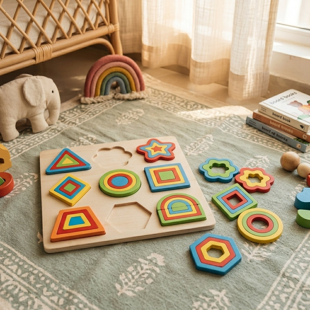 Wooden Intelligence Brain Teaser Puzzle Board | Ages 18m-4 | Series 1