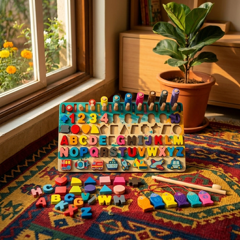 Seven in One Matching Board | Ages 2–6 | Alphabet & Pattern Recognition