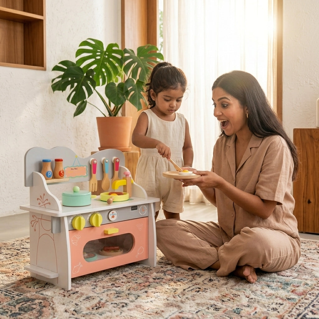 Wooden Color Kitchen Playset | Ages 3-8 | Pretend & Play