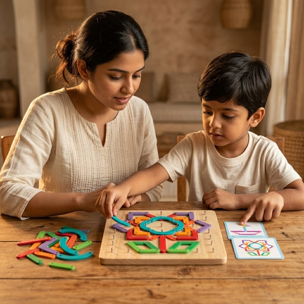 Wooden Nailboard Jigsaw Puzzle | Ages 6–8 | Shape & Pattern Building
