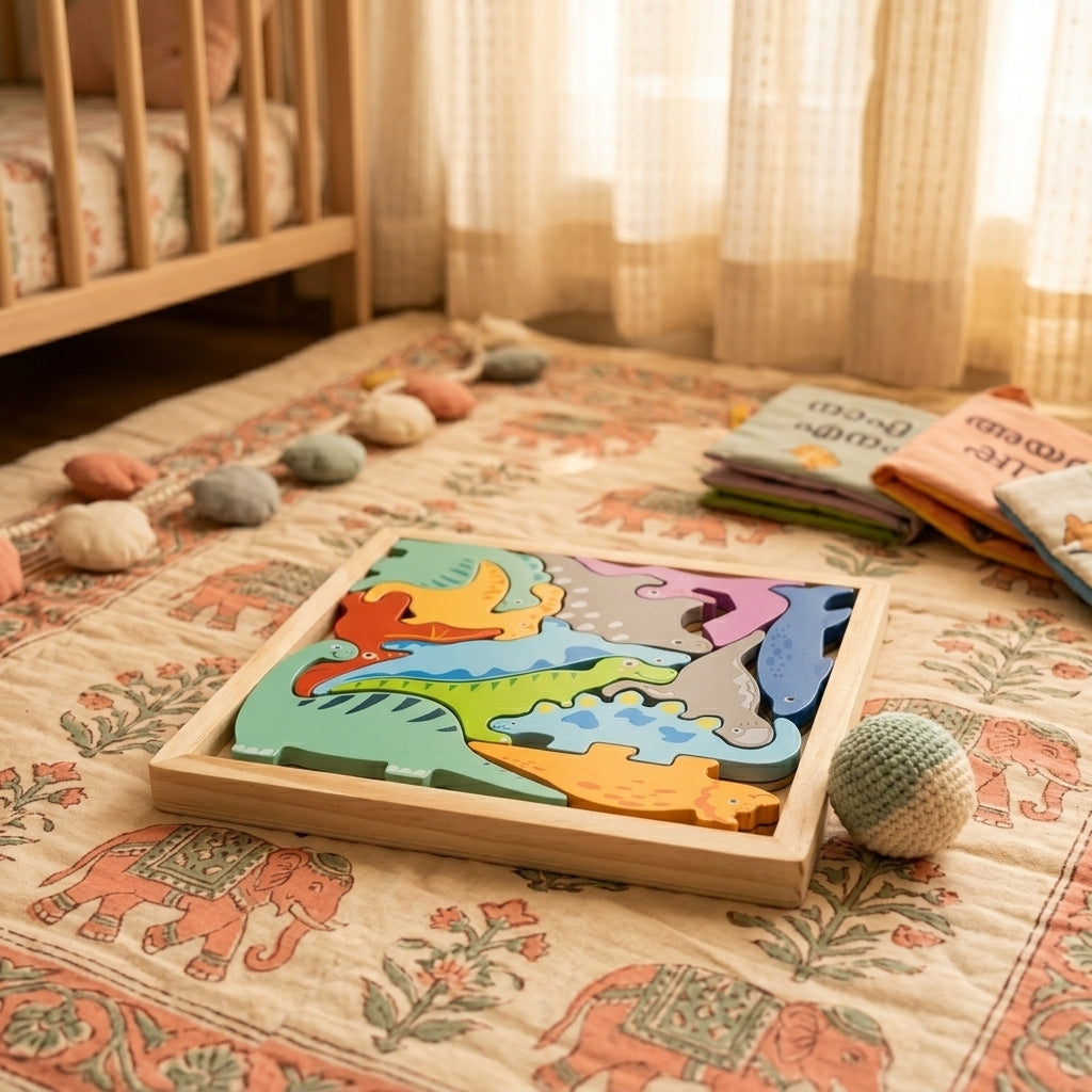 Wooden Stacking Tray — Dinosaurs | Ages 6m–2 | Series 1