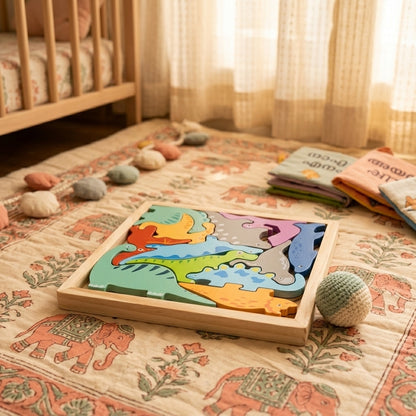 Wooden Stacking Tray — Dinosaurs | Ages 6m–2 | Series 1
