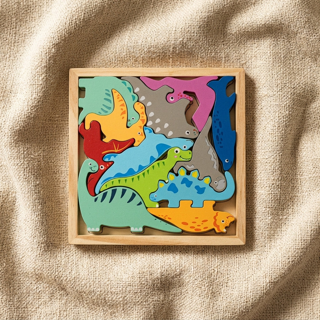 Wooden Stacking Tray — Dinosaurs | Ages 6m–2 | Series 1