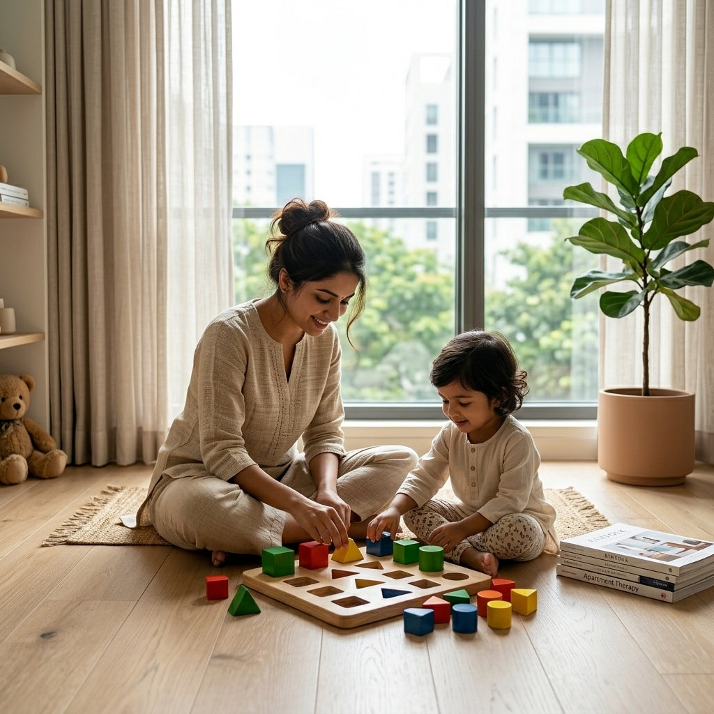 Wooden Peg Board Shape Sorter | Ages 2–5 | Shape & Colour Sorting