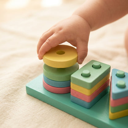 Wooden Geometric Shape Sorter | Ages 2–5 | Stacking & Sorting Toy