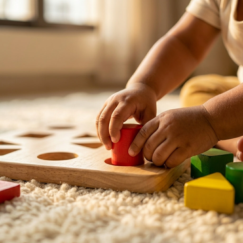 Wooden Peg Board Shape Sorter | Ages 2–5 | Shape & Colour Sorting