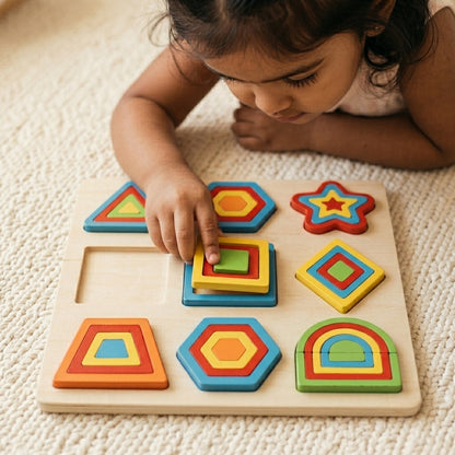 Wooden Intelligence Brain Teaser Puzzle Board | Ages 18m-4 | Series 1