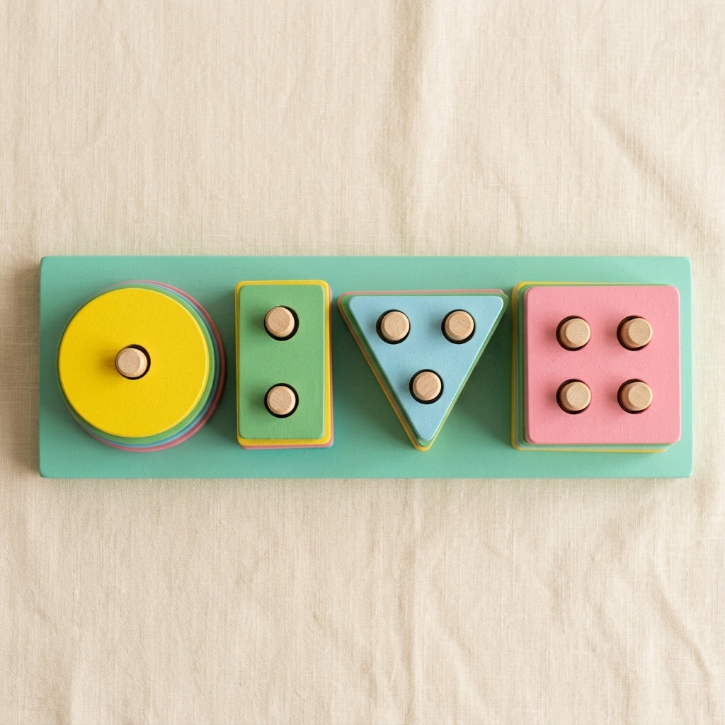 Wooden Geometric Shape Sorter | Ages 2–5 | Stacking & Sorting Toy