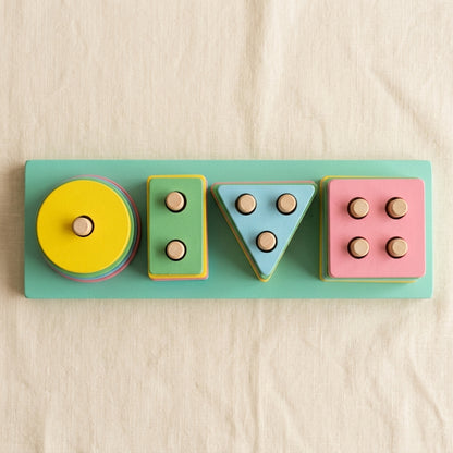 Wooden Geometric Shape Sorter | Ages 2–5 | Stacking & Sorting Toy