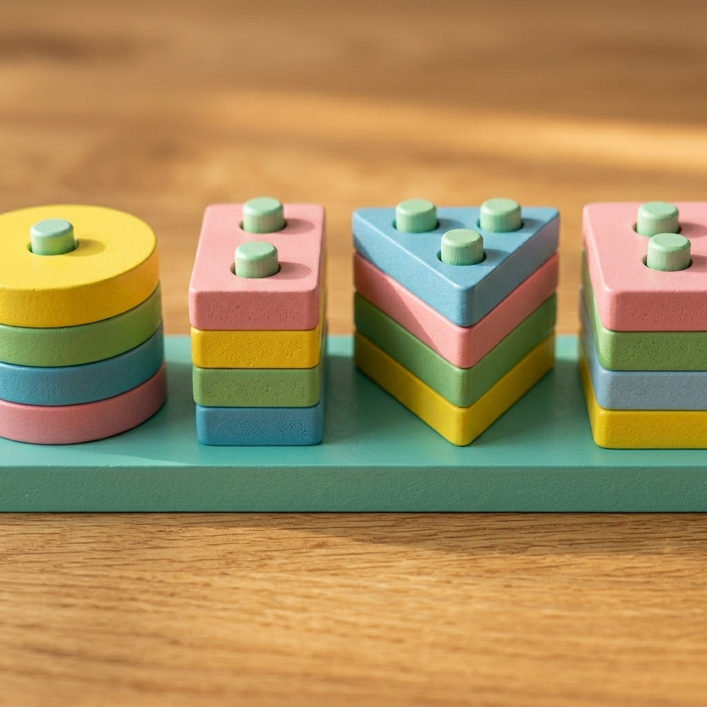 Wooden Geometric Shape Sorter | Ages 2–5 | Stacking & Sorting Toy