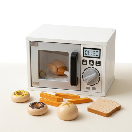 Wooden Microwave Oven Play Set | Ages 3–7 | Pretend & Play