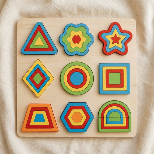 Wooden Intelligence Brain Teaser Puzzle Board | Ages 18m-4 | Series 1
