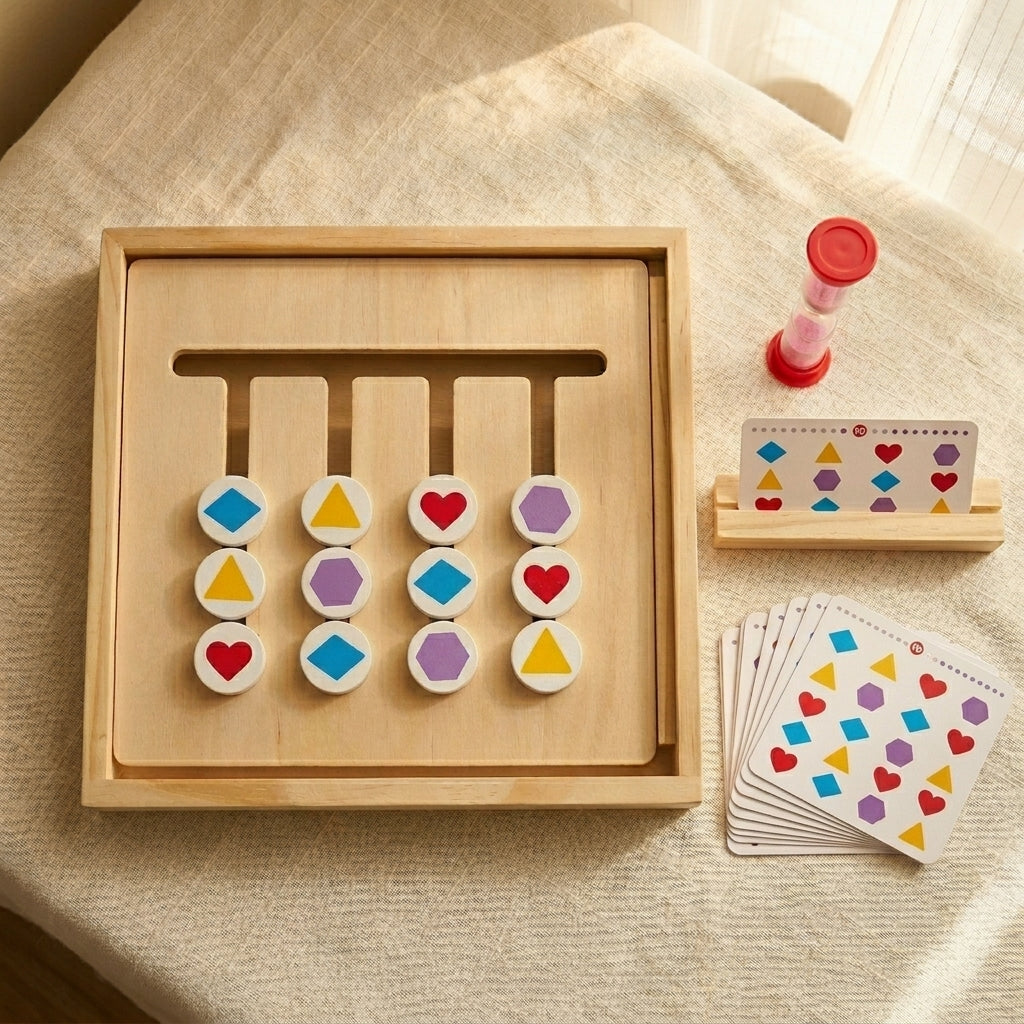 Wooden Four Colour Match Game | Ages 3–6 | Logic & Colour Sorting