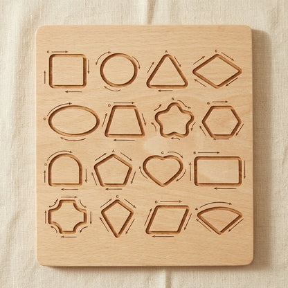 Wooden Numbers & Shapes Tracing Board | Ages 3–5 | Pre-Writing