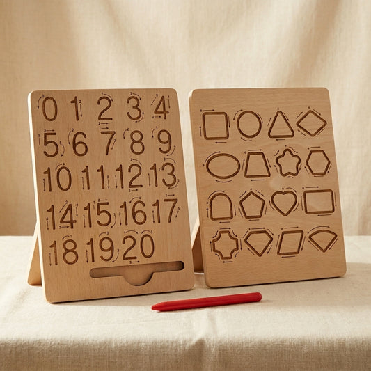 Wooden Numbers & Shapes Tracing Board | Ages 3–5 | Pre-Writing