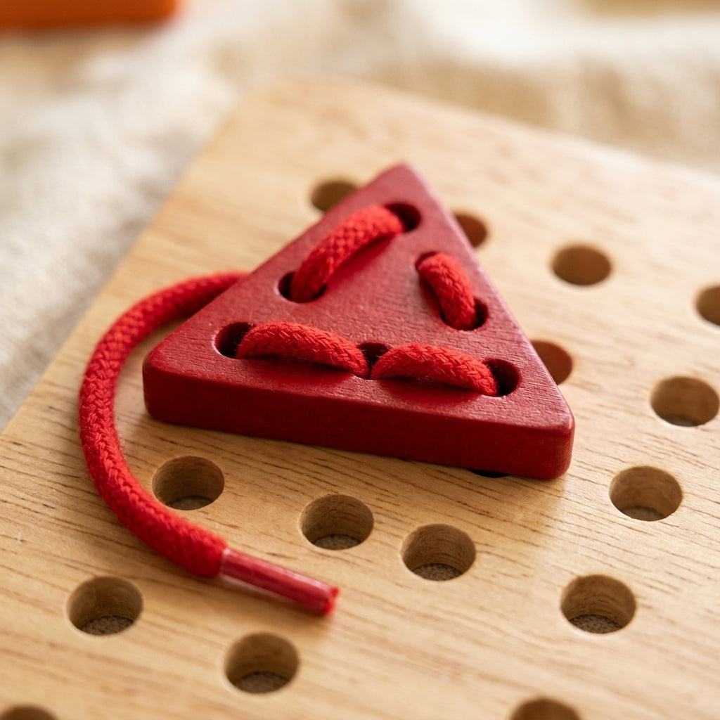 Wooden Lacing Shape Board | Ages 3–6 | Fine Motor & Pre-Writing